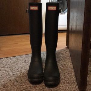 Tall Matte Black Hunter Rainboots